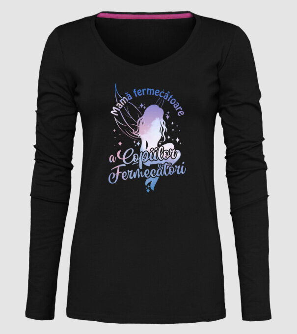 Mamă fermecătoare a copiilor fermecători model negru pe tricou