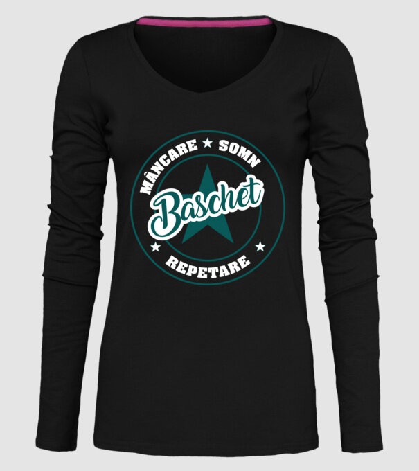 mâncare somn repetare BASCHET model negru pe tricou