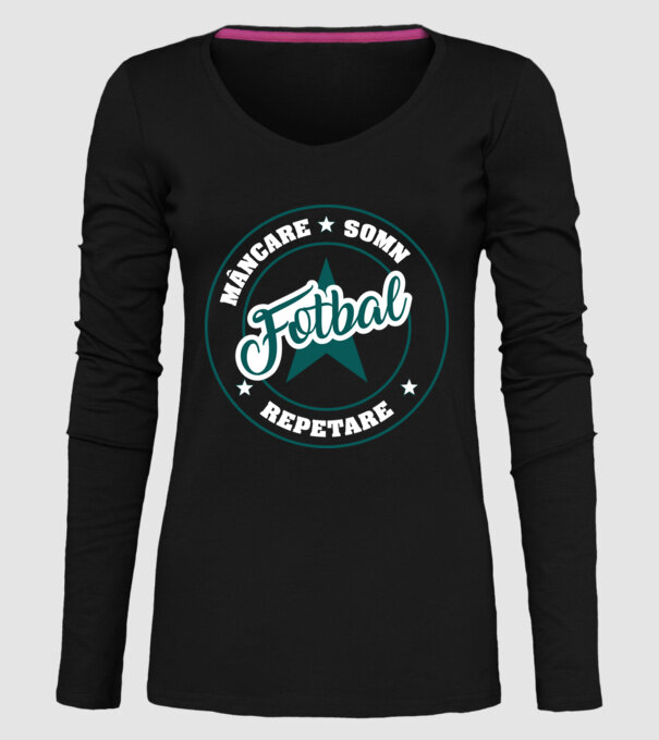 mâncare somn repetare FOTBAL model negru pe tricou