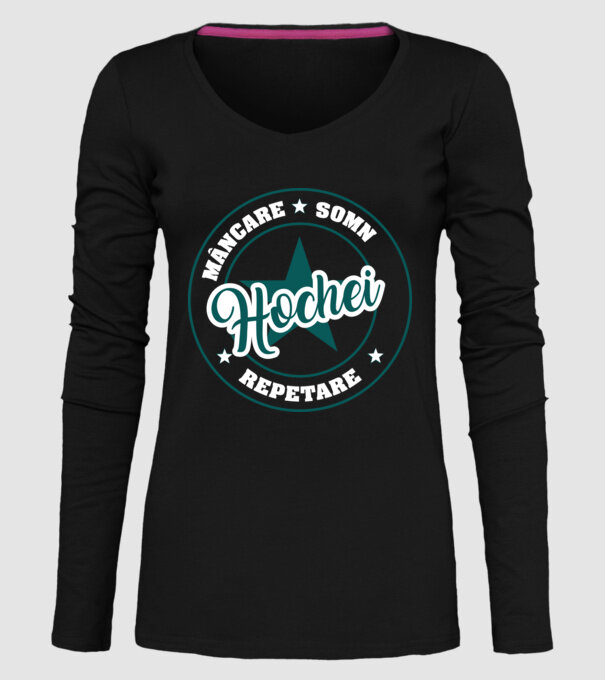 mâncare somn repetare HOCHEI model negru pe tricou