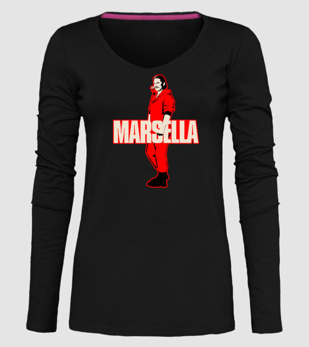 mareille la casa de papel model negru pe tricou