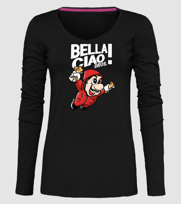 mario la casa de papel model negru pe tricou