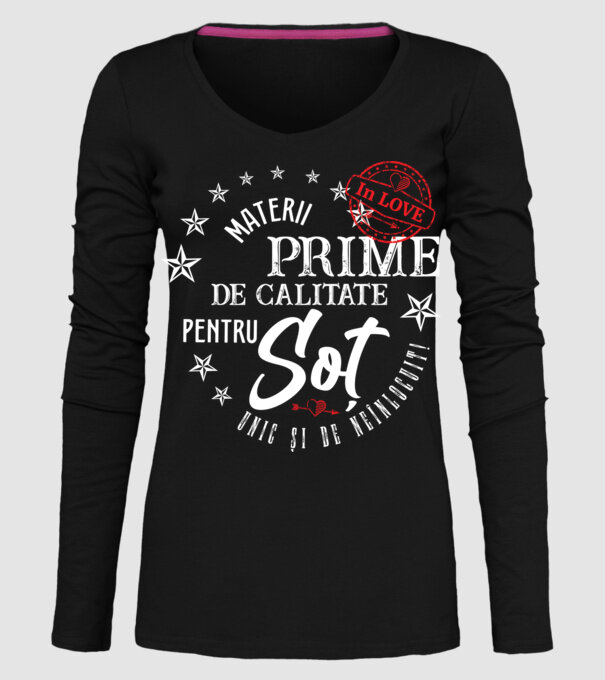 Materii prime de calitate pentru soț model negru pe tricou