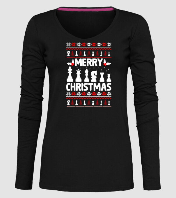 merry chessmass 2 model negru pe tricou