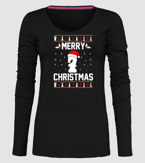 merry chessmass 3 model negru pe tricou