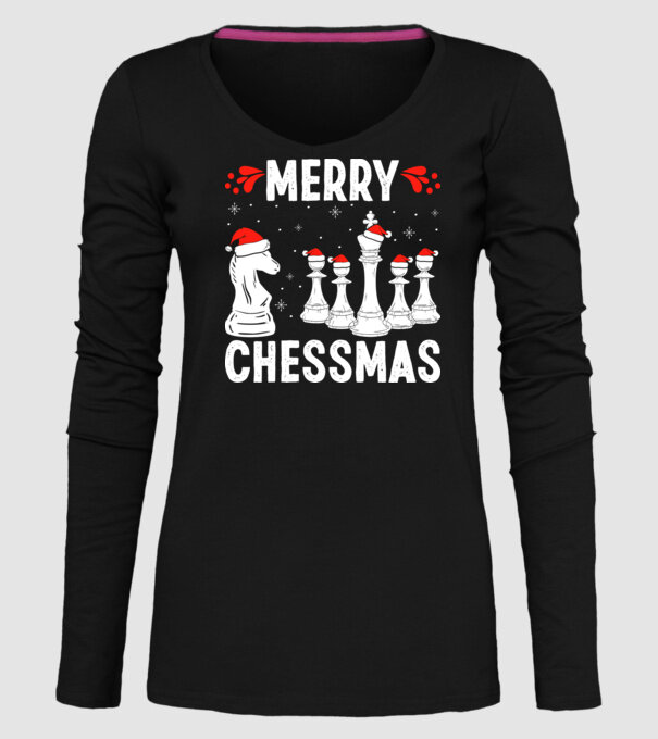 merry chessmass model negru pe tricou