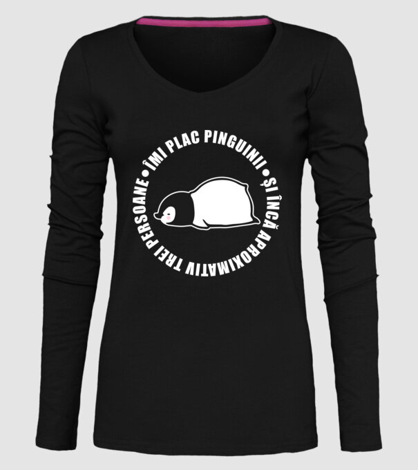 Îmi plac pinguinii - și încă aproximativ trei persoane model negru pe tricou