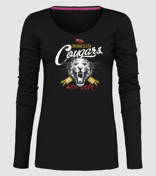Minesota Cougars model negru pe tricou