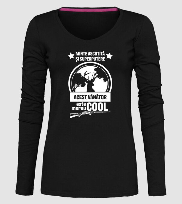 minte ascuțită și superputere acest vânător este mereu cool model negru pe tricou