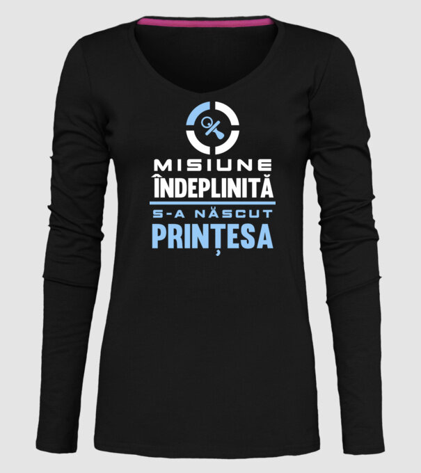 Misiune îndeplinită - s-a născut prințesa model negru pe tricou