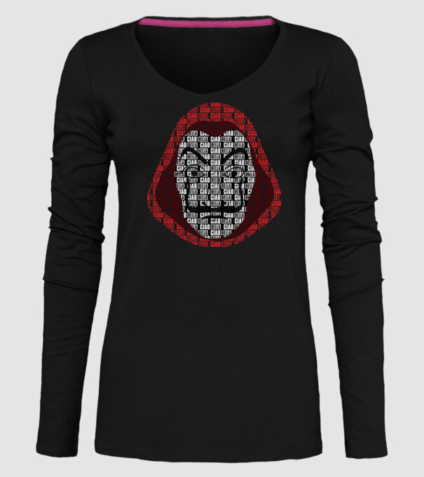 money heist ciao bella model negru pe tricou