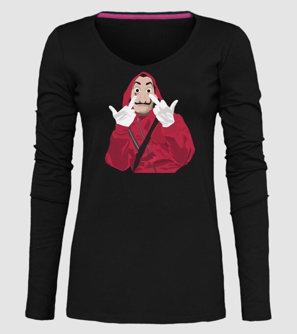 money heist fcku model negru pe tricou