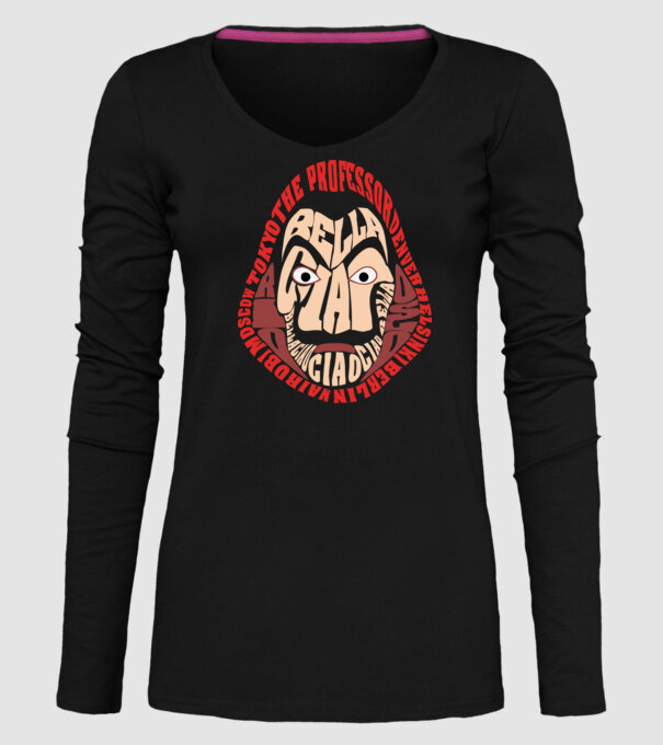 money heist logo names model negru pe tricou