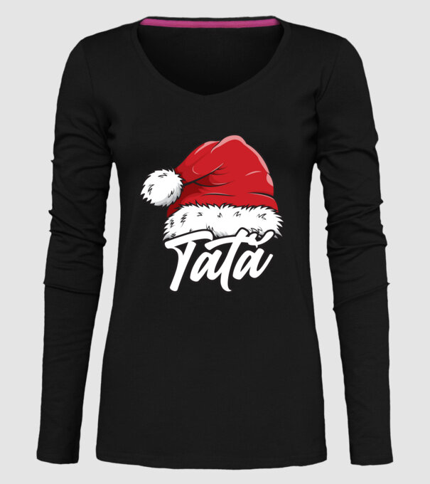 tată Santa Hat model negru pe tricou
