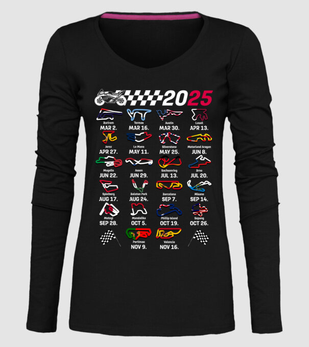 MOTOGP 25 CALENDAR Negru model negru pe tricou