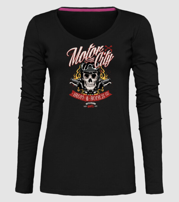 Motor City model negru pe tricou