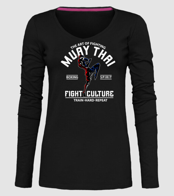 Muay Thai model negru pe tricou