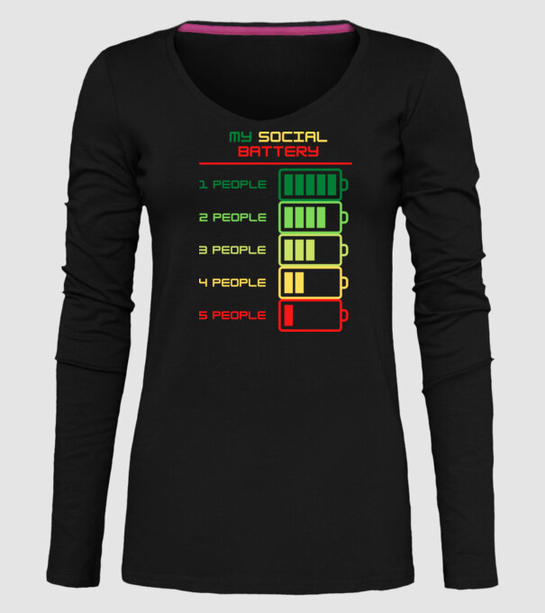 My social battery model negru pe tricou
