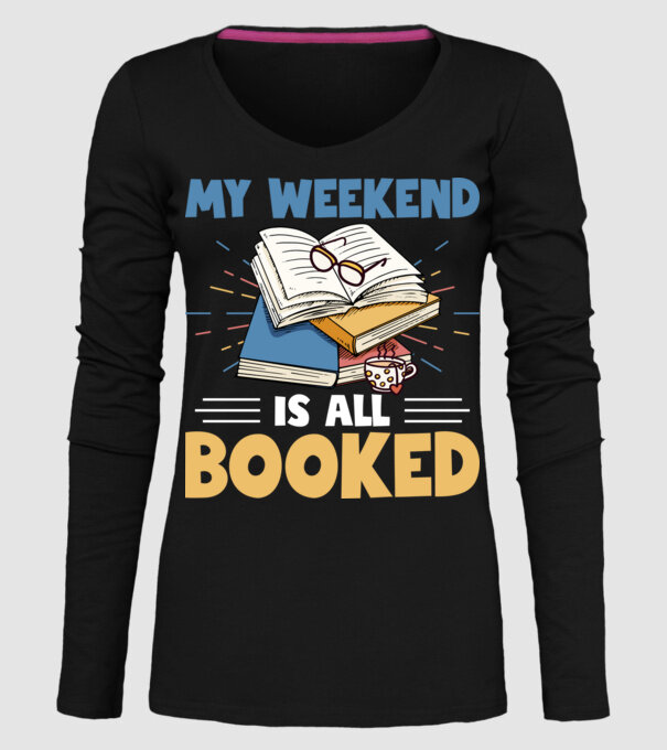 My weekend booked model negru pe tricou