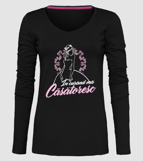 În curând mă căsătoresc model negru pe tricou