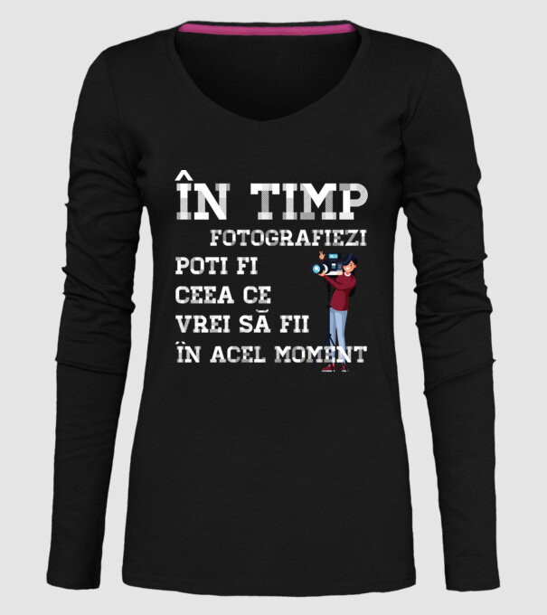 în timp ce fotografiezi poți fi ceea ce vrei să fii - în acel moment model negru pe tricou