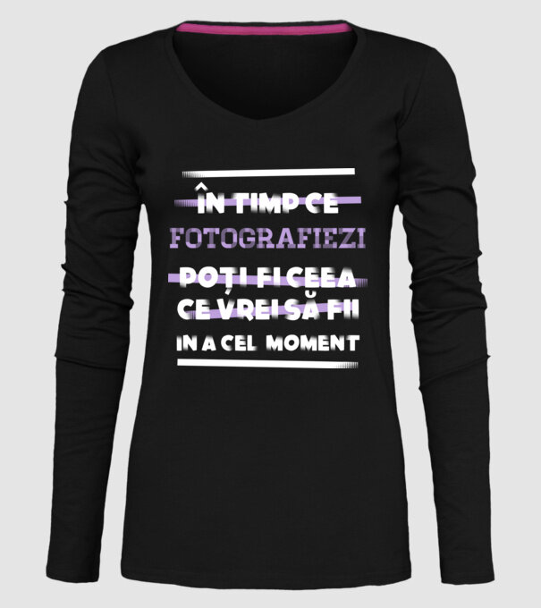 în timp ce fotografiezi poți fi ceea ce vrei să fii - în acel moment model negru pe tricou
