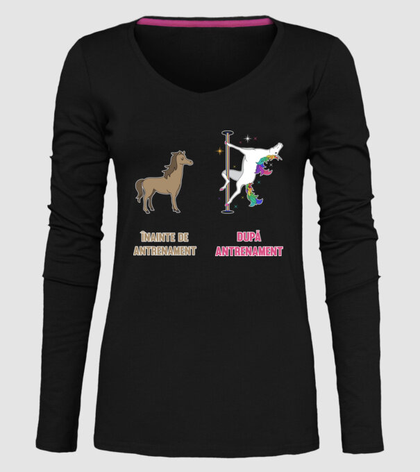Înainte de antrenament - După antrenament model negru pe tricou
