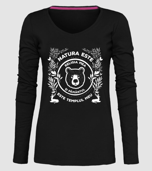 Natura este religia mea și pământul este templul meu model negru pe tricou