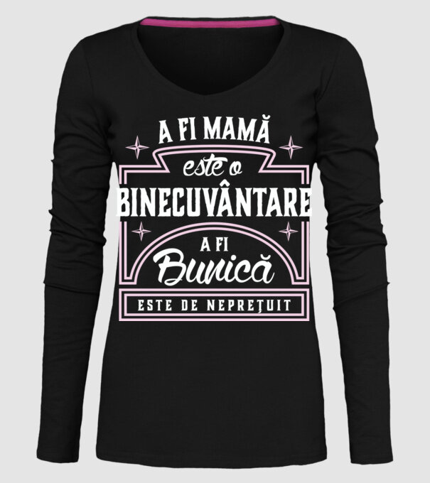 Neprețuit bunica model negru pe tricou