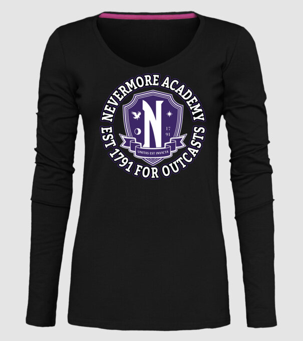 Nevermore academy model negru pe tricou