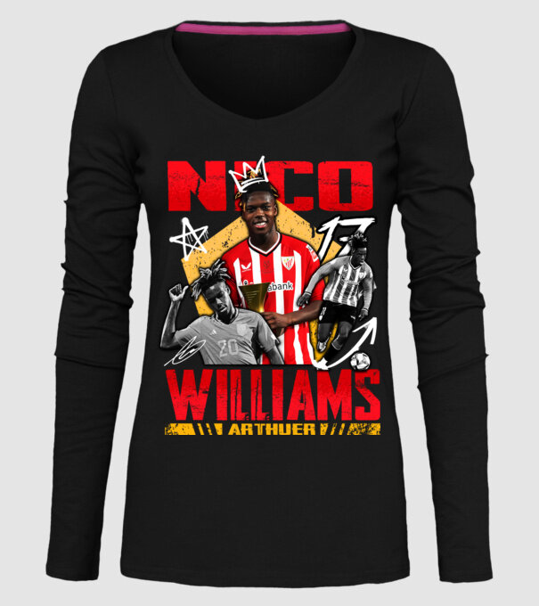 Nico Williams tribute model negru pe tricou