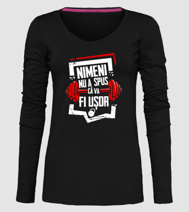 nimeni nu a spus că va fi ușor model negru pe tricou