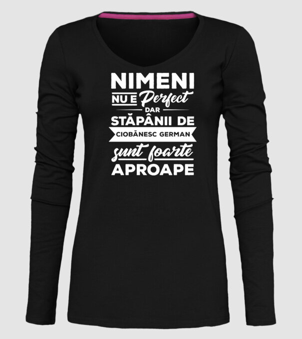 nimeni nu e perfect, dar stăpânii de ciobănesc german sunt foarte aproape model negru pe tricou