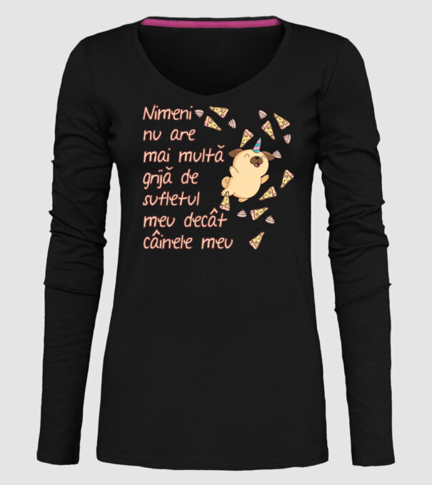 Nimic nu are mai multă grijă de sufletul meu decât câinele meu model negru pe tricou