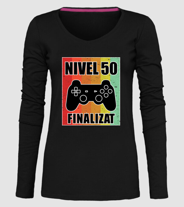 Nivel 50 finalizat model negru pe tricou