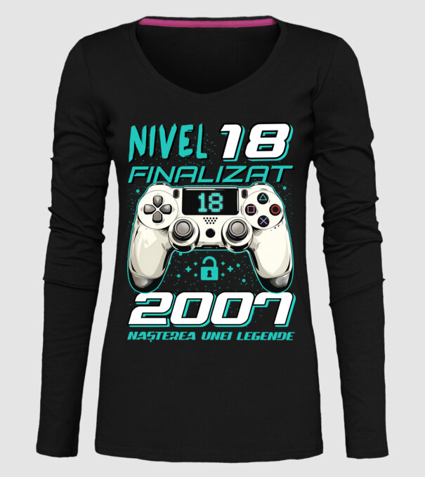 Nivel finalizat 18 2007 model negru pe tricou