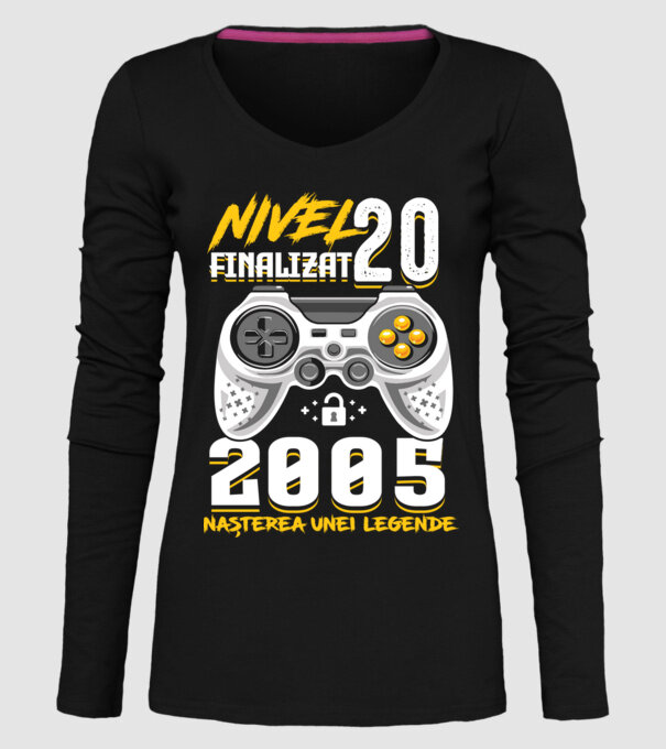 Nivel Finalizat 20 model negru pe tricou