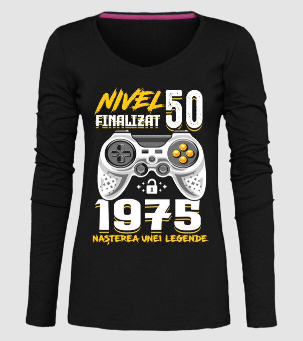 Nivel Finalizat 50 model negru pe tricou