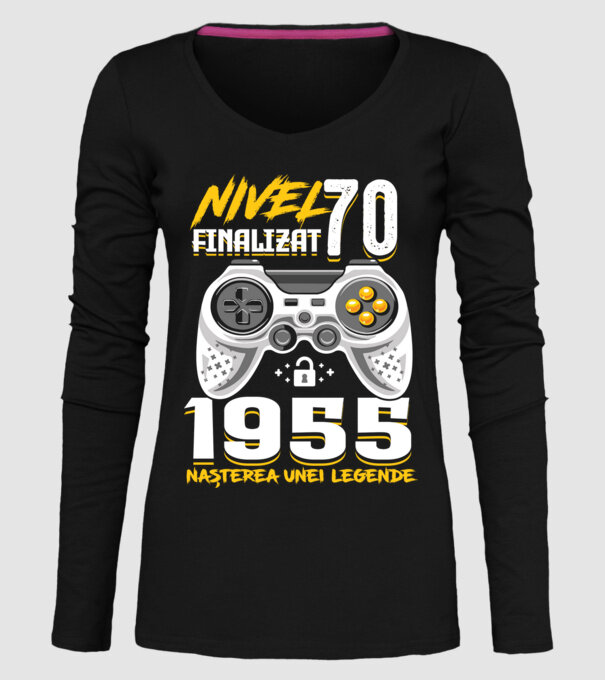 Nivel Finalizat 70 model negru pe tricou