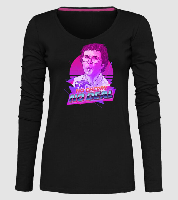 no cherry no deal stranger things model negru pe tricou