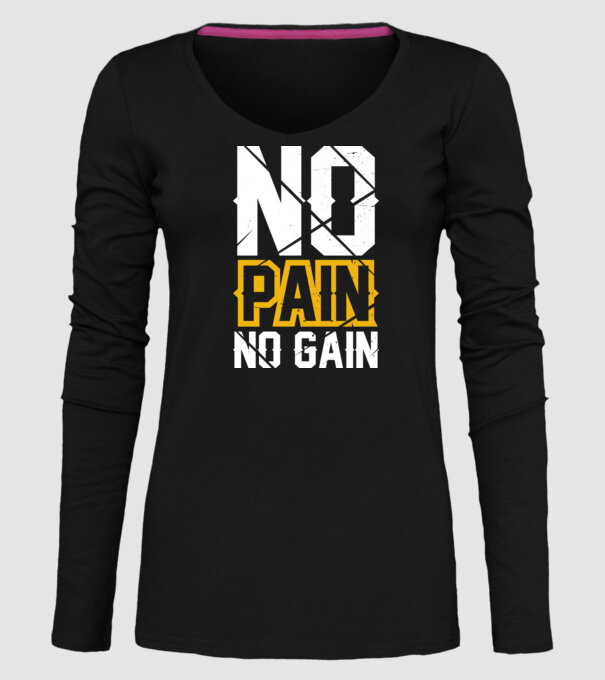 No Pain No Gain model negru pe tricou