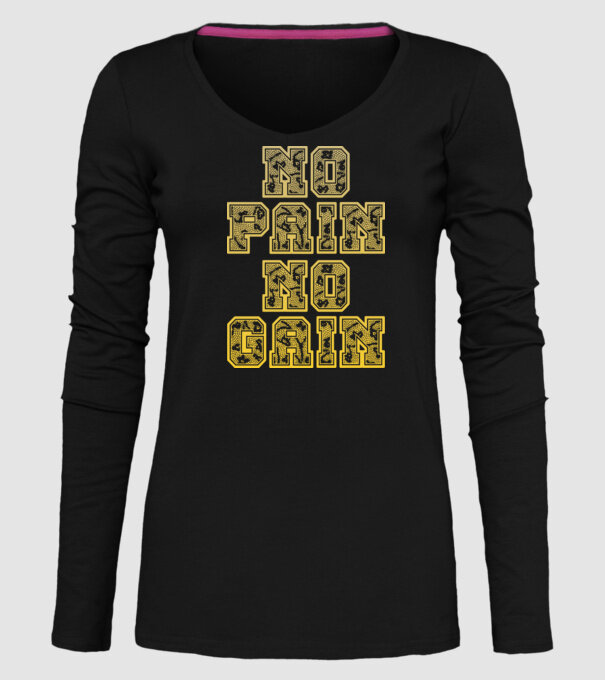No Pain No Gain model negru pe tricou
