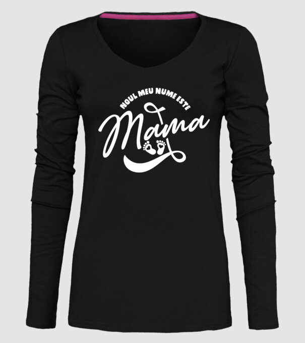 Noul meu nume este Mama model negru pe tricou