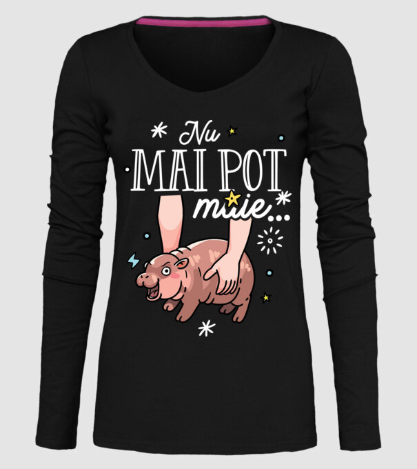 Nu mai pot muie... model negru pe tricou