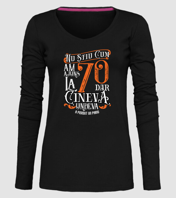 Nu știu cum am ajuns la 70, dar cineva, undeva, a pierdut un pariu model negru pe tricou
