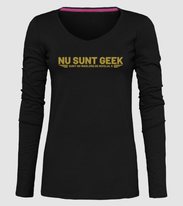 nu sunt geek, sunt un warlord de nivelul 9 model negru pe tricou