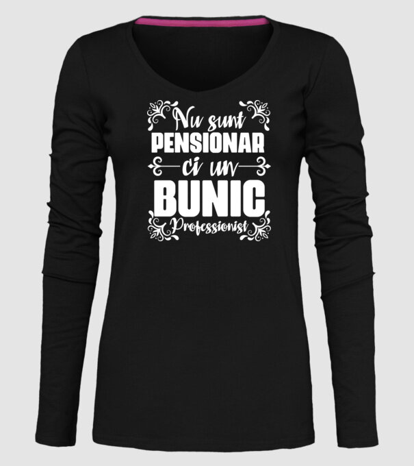 Nu sunt_pensionar, ci un bunic profesionist model negru pe tricou