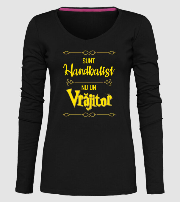 sunt handbalist, nu un vrăjitor model negru pe tricou