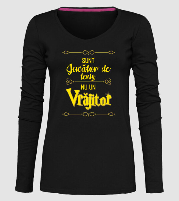 sunt jucător de tenis, nu un vrăjitor model negru pe tricou