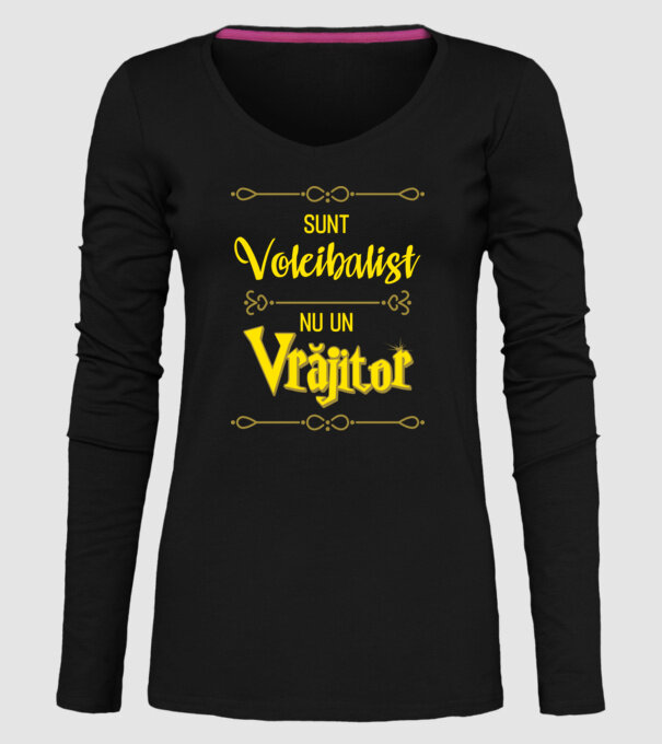 sunt voleibalist, nu un vrăjitor model negru pe tricou